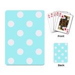 Polka Dots - White on Celeste Cyan Playing Cards Single Design