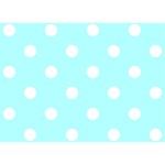 Polka Dots - White on Celeste Cyan Birthday Cake 3D Greeting Card (7x5)