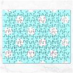 Polka Dots - White on Celeste Cyan Jigsaw Puzzle (Rectangular)