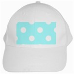Polka Dots - White on Celeste Cyan White Cap
