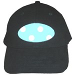 Polka Dots - White on Celeste Cyan Black Cap
