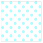 Polka Dots - Celeste Cyan on White Large Satin Scarf (Square)