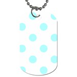 Polka Dots - Celeste Cyan on White Dog Tag (One Side)