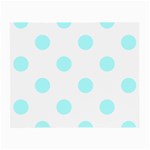 Polka Dots - Celeste Cyan on White Small Glasses Cloth (2 Sides)