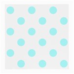 Polka Dots - Celeste Cyan on White Medium Glasses Cloth (2 Sides)