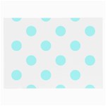 Polka Dots - Celeste Cyan on White Large Glasses Cloth