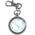 Polka Dots - Celeste Cyan on White Key Chain Watch
