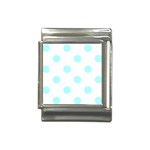 Polka Dots - Celeste Cyan on White Italian Charm (13mm)