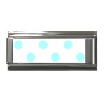 Polka Dots - Celeste Cyan on White Superlink Italian Charm (9mm)