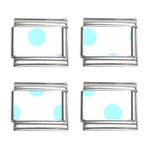 Polka Dots - Celeste Cyan on White 9mm Italian Charm (4 pack)