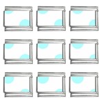 Polka Dots - Celeste Cyan on White 9mm Italian Charm (9 pack)