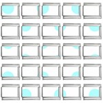 Polka Dots - Celeste Cyan on White 9mm Italian Charm (25 pack)