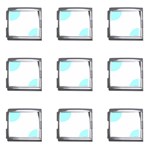 Polka Dots - Celeste Cyan on White Mega Link Italian Charm (9 pack)