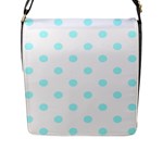 Polka Dots - Celeste Cyan on White Flap Closure Messenger Bag (L)