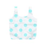 Polka Dots - Celeste Cyan on White Full Print Recycle Bag (S)