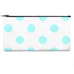 Polka Dots - Celeste Cyan on White Pencil Case
