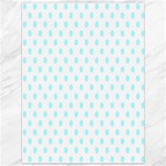 Polka Dots - Celeste Cyan on White Canvas 36  x 48 