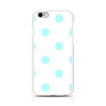 Polka Dots - Celeste Cyan on White Apple iPhone 6/6S Silicone Case (Transparent)