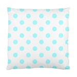 Polka Dots - Celeste Cyan on White Standard Cushion Case (One Side)