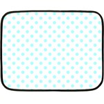 Polka Dots - Celeste Cyan on White Fleece Blanket (Mini)