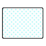 Polka Dots - Celeste Cyan on White Fleece Blanket (Small) (One Side)