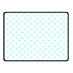 Polka Dots - Celeste Cyan on White Double Sided Fleece Blanket (Small) (Two Sides)