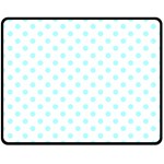 Polka Dots - Celeste Cyan on White Double Sided Fleece Blanket (Medium) (Two Sides)
