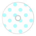 Polka Dots - Celeste Cyan on White CD Wall Clock