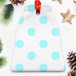Polka Dots - Celeste Cyan on White Ornament (Bell)