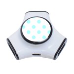 Polka Dots - Celeste Cyan on White Portable USB Hub (One Side)