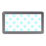 Polka Dots - Celeste Cyan on White Memory Card Reader (Mini)