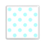 Polka Dots - Celeste Cyan on White Memory Card Reader with Storage (Square)