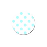 Polka Dots - Celeste Cyan on White Golf Ball Marker (10 pack)
