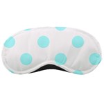 Polka Dots - Celeste Cyan on White Sleeping Mask