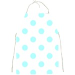 Polka Dots - Celeste Cyan on White Full Print Apron