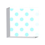 Polka Dots - Celeste Cyan on White 4 x 4  Acrylic Photo Block