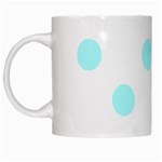 Polka Dots - Celeste Cyan on White White Mug