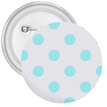 Polka Dots - Celeste Cyan on White 3  Button