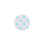 Polka Dots - Celeste Cyan on White 1  Mini Magnet