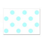 Polka Dots - Celeste Cyan on White Sticker A4 (10 pack)