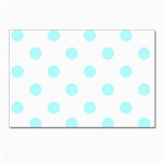 Polka Dots - Celeste Cyan on White Postcard 4 x 6  (Pkg of 10)