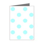 Polka Dots - Celeste Cyan on White Mini Greeting Card