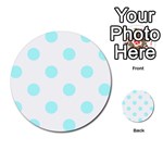 Polka Dots - Celeste Cyan on White Multi-purpose Cards (Round)