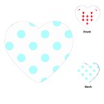 Polka Dots - Celeste Cyan on White Playing Cards (Heart)