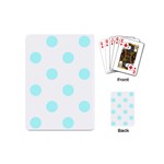 Polka Dots - Celeste Cyan on White Playing Cards (Mini)