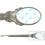 Polka Dots - Celeste Cyan on White Letter Opener