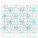 Polka Dots - Celeste Cyan on White Jigsaw Puzzle (Rectangular)