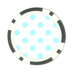 Polka Dots - Celeste Cyan on White Poker Chip Card Guard (10 pack)