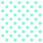 Polka Dots - Aquamarine on White Large Satin Scarf (Square)