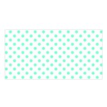 Polka Dots - Aquamarine on White Satin Shawl